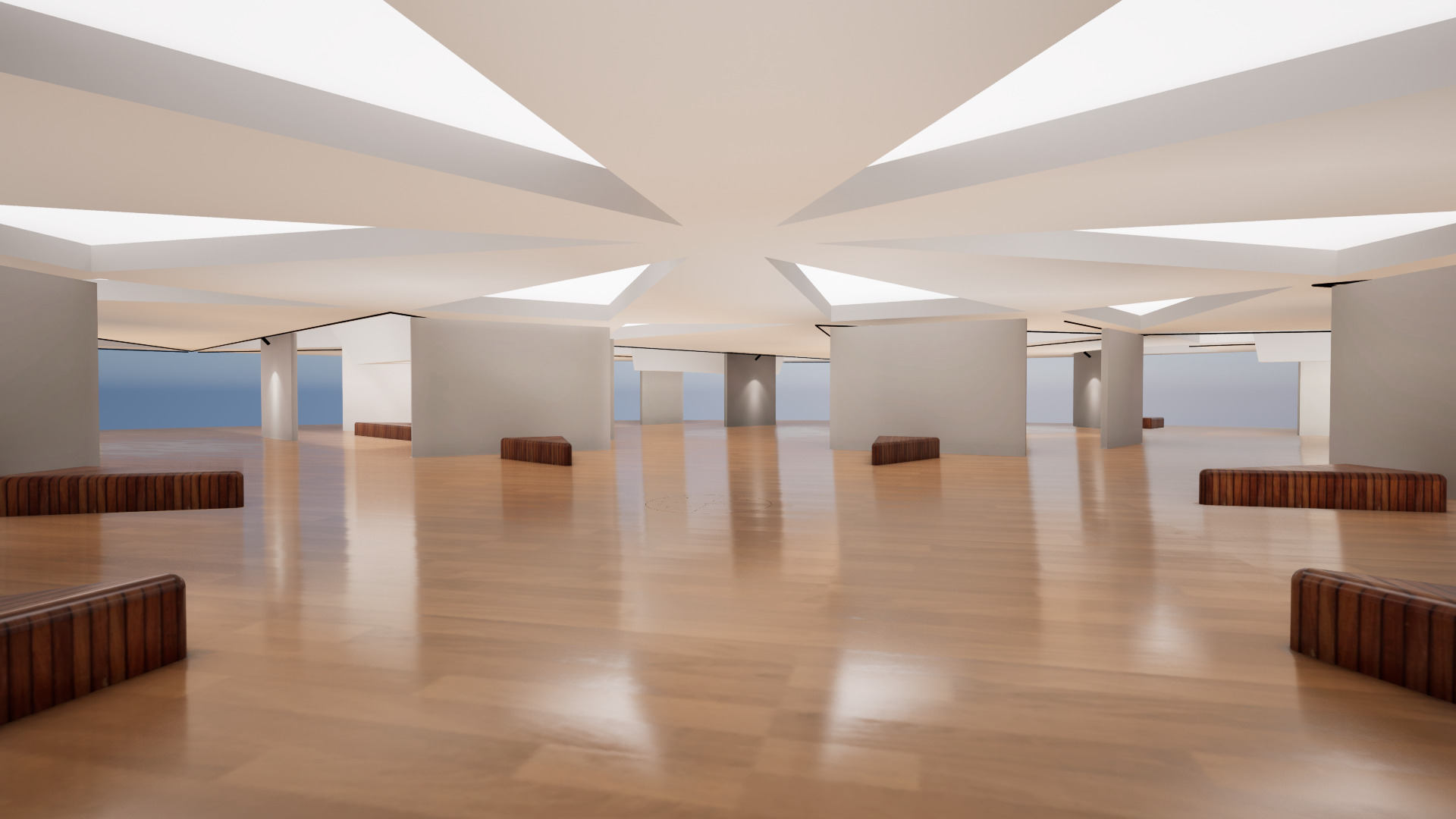 VR Art Gallery crop circle 27 Baked 3D model_1