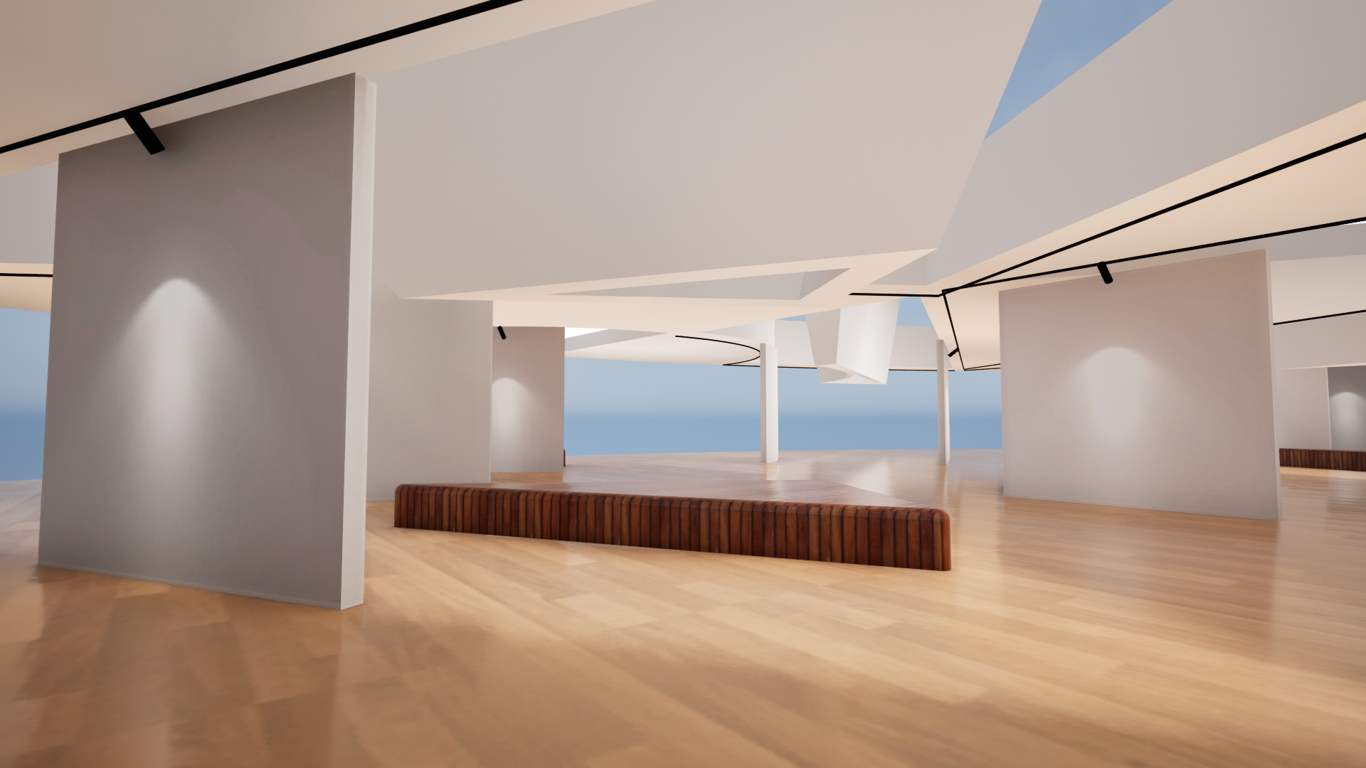 VR Art Gallery crop circle 27 Baked 3D model_3