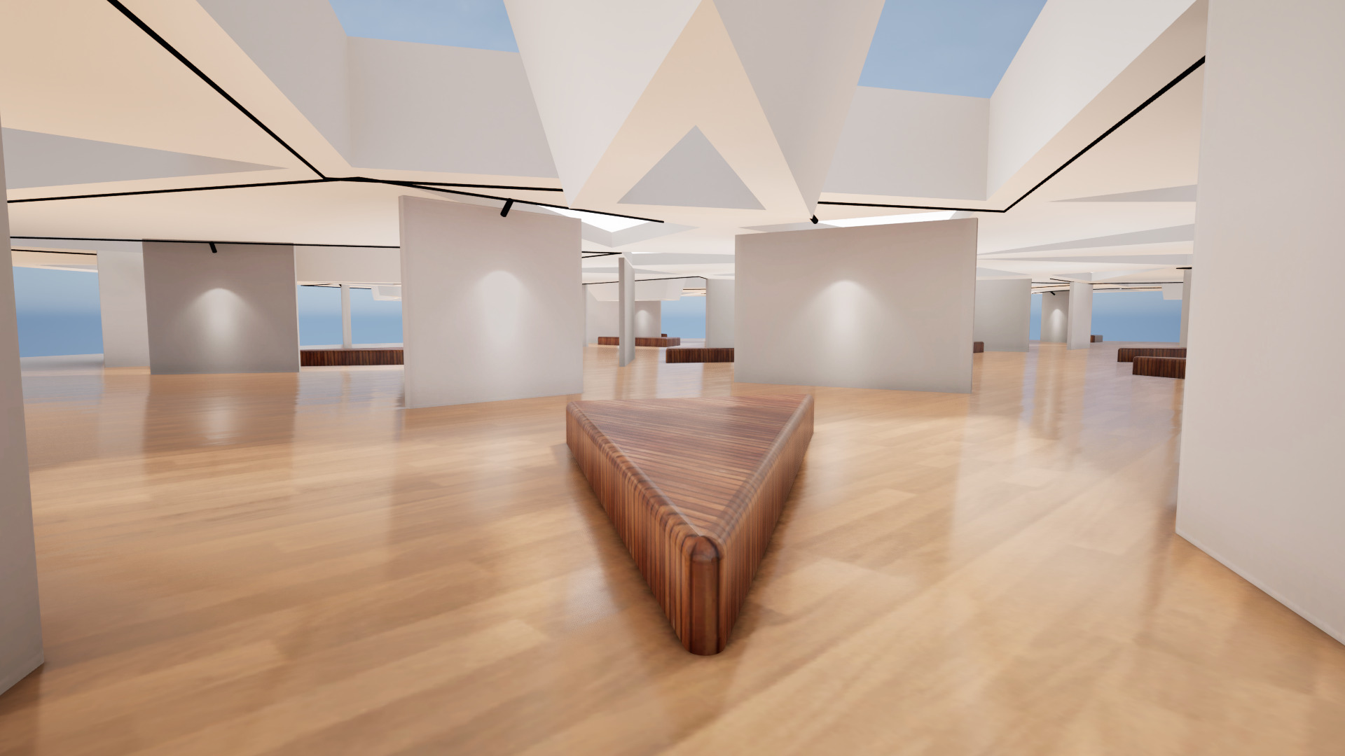 VR Art Gallery crop circle 27 Baked 3D model_6