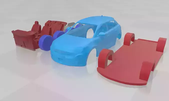 Fiat 600e - Separate Parts STL Model