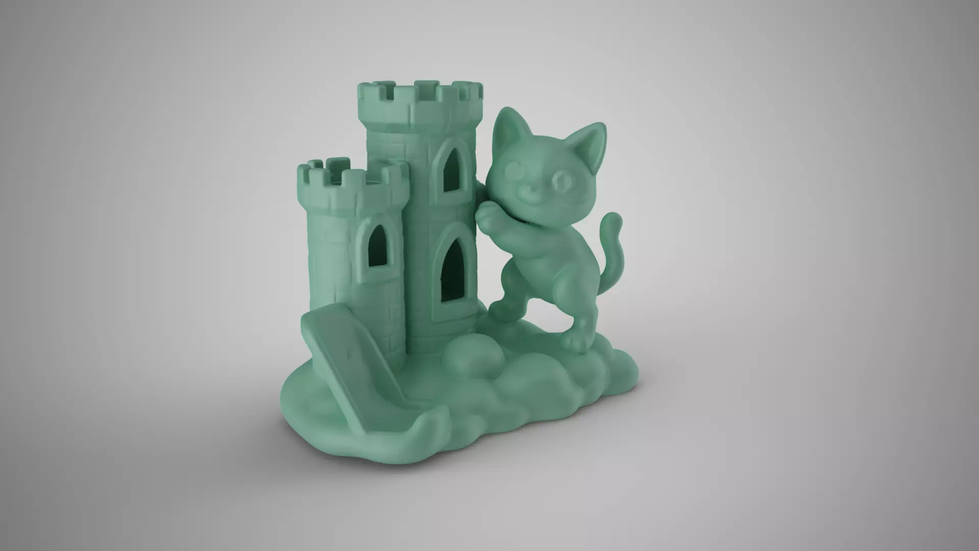Castle Cat Pen Holder 3D print model