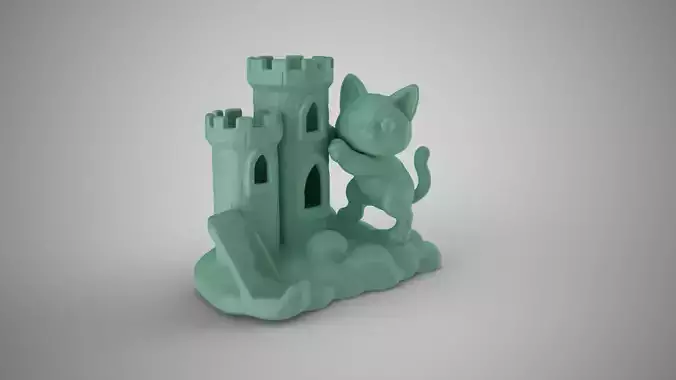 Castle Cat Pen Holder