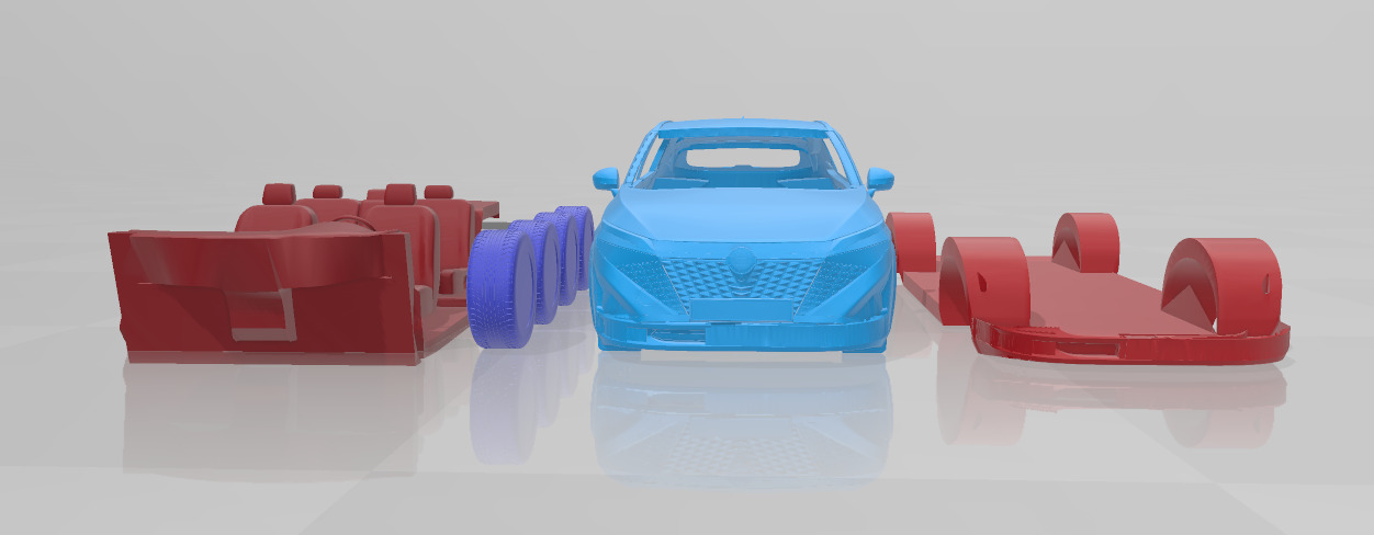 Nissan Qashqai 2025 - Separate Parts STL Model 3D print model_8