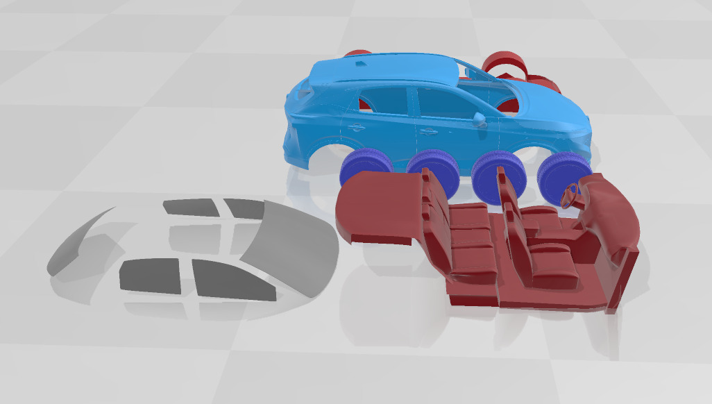 Nissan Qashqai 2025 - Separate Parts STL Model 3D print model_6