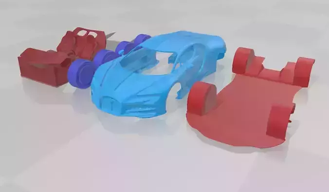 Bugatti Tourbillon - Separate Parts STL Model 3D print model