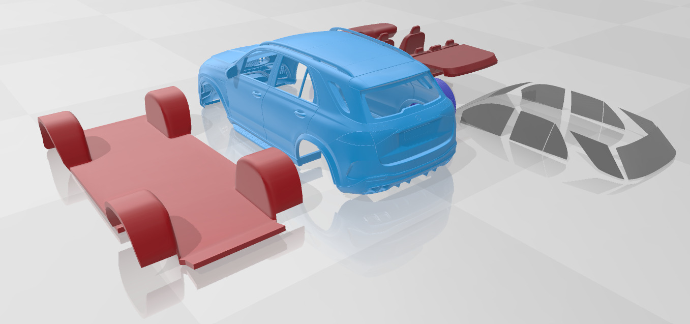 Mercedes Benz GLE63S AMG Coupe 2024 - Separate Parts STL Model 3D print model_3