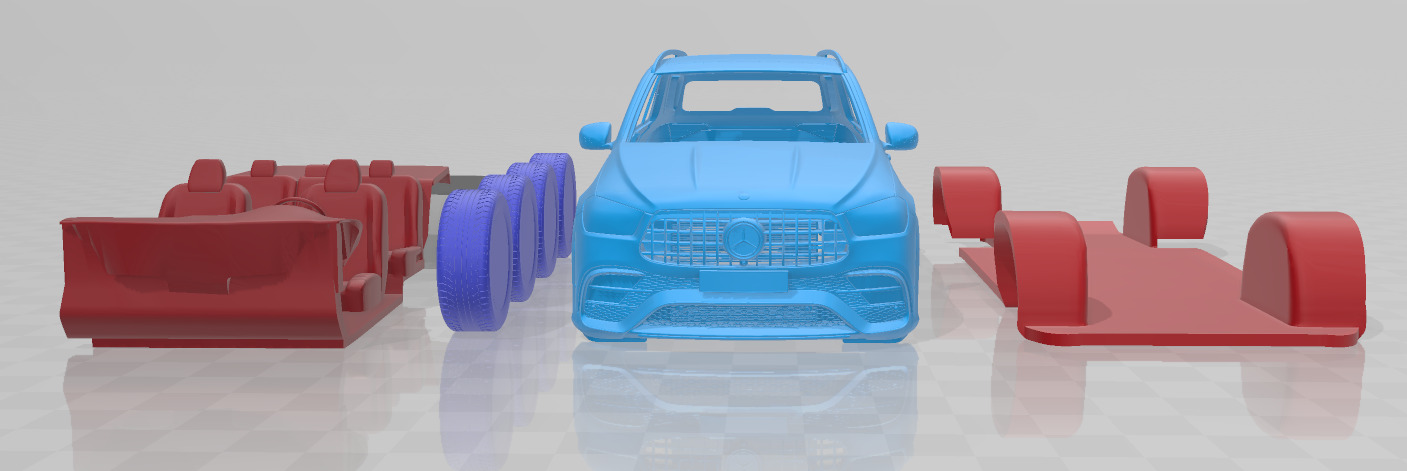 Mercedes Benz GLE63S AMG Coupe 2024 - Separate Parts STL Model 3D print model_8