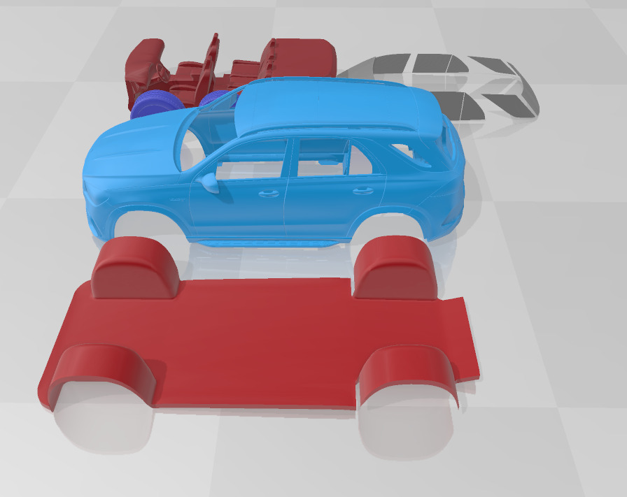 Mercedes Benz GLE63S AMG Coupe 2024 - Separate Parts STL Model 3D print model_2