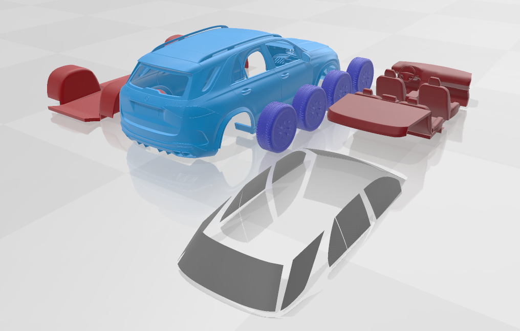 Mercedes Benz GLE63S AMG Coupe 2024 - Separate Parts STL Model 3D print model_5