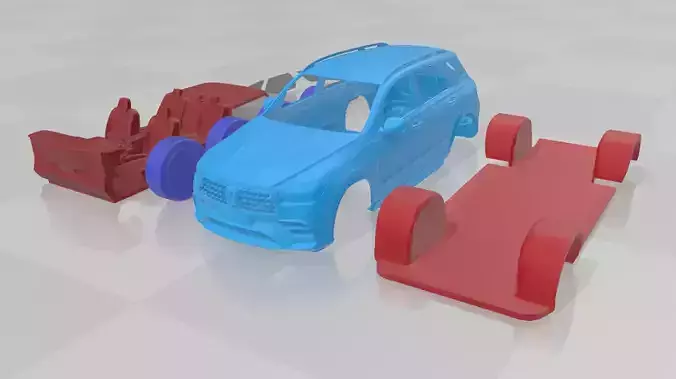 Mercedes Benz GLE63S AMG Coupe 2024 - Separate Parts STL Model