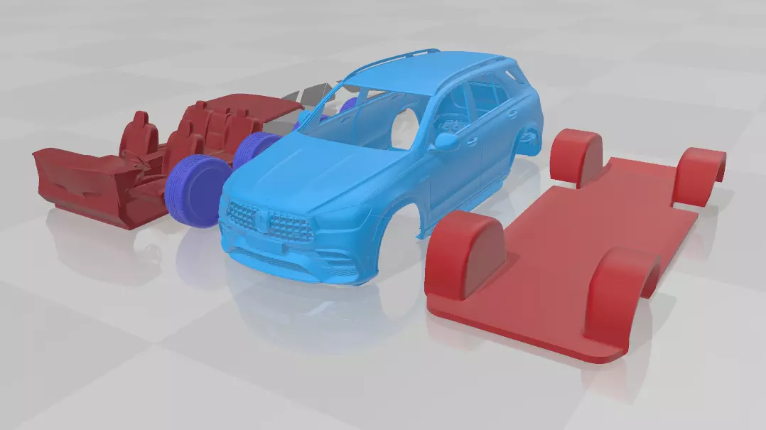 Mercedes Benz GLE63S AMG Coupe 2024 - Separate Parts STL Model 3D print model_0