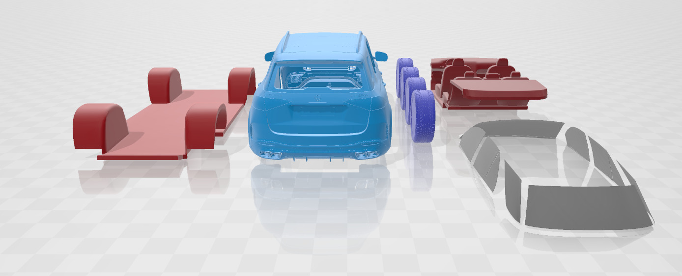 Mercedes Benz GLE63S AMG Coupe 2024 - Separate Parts STL Model 3D print model_4