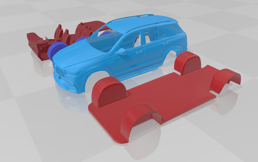 Mercedes Benz GLE63S AMG Coupe 2024 - Separate Parts STL Model 3D print model_1