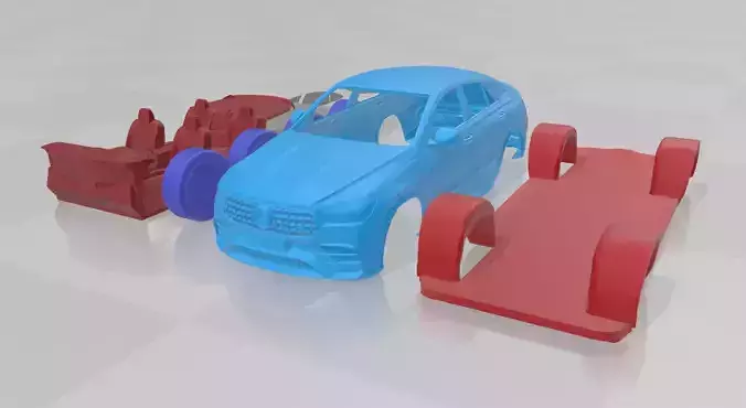 Mercedes Benz GLE63S AMG Coupe 2024 - Separate Parts STL Model