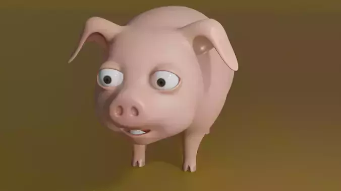 Stylized Pig Low-poly 3D model