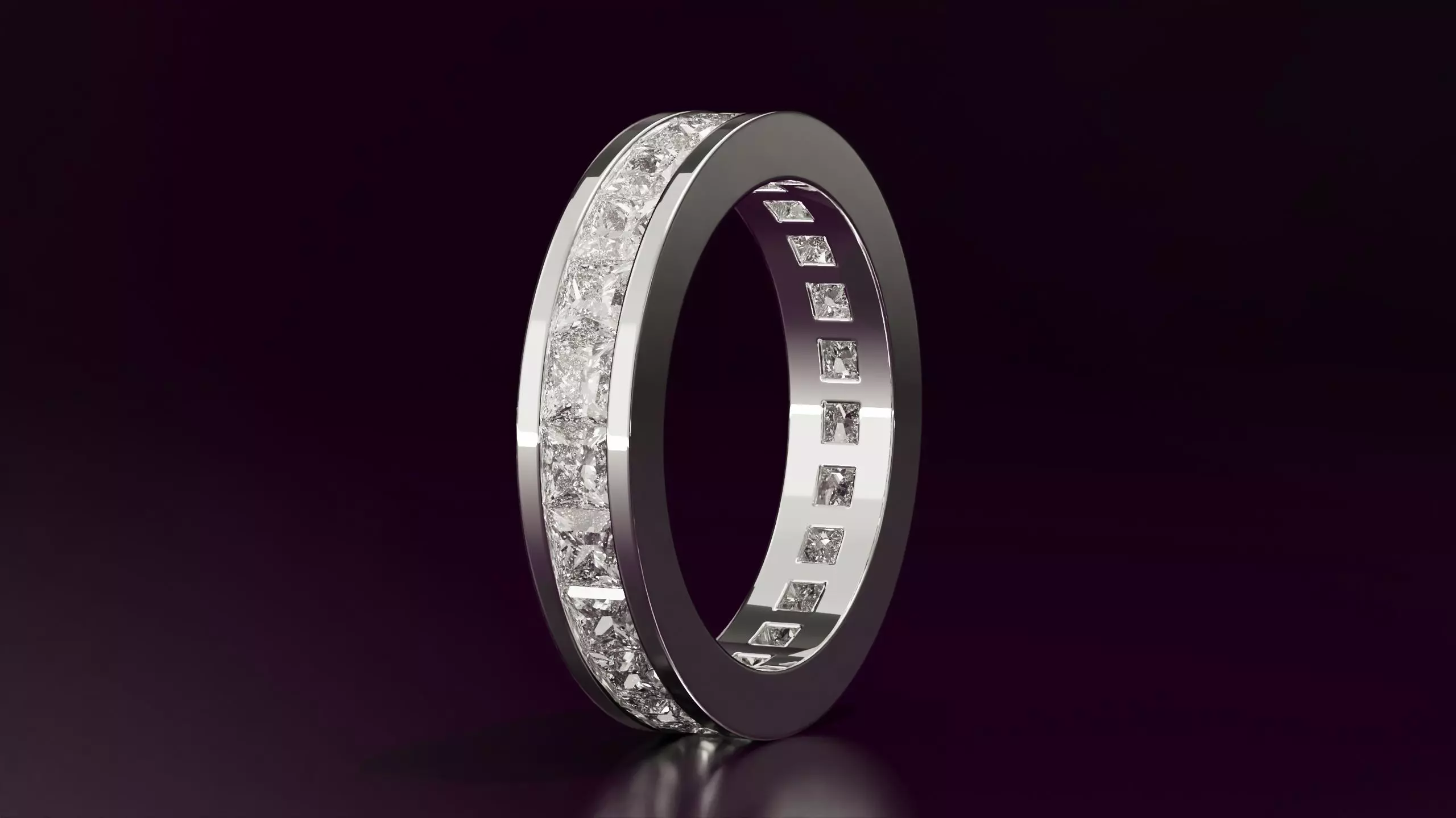 princess cut eternity ring 52EU size 3D print model