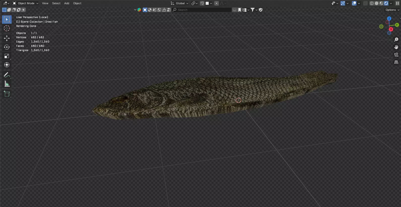 Dried Fish Free low-poly 3D model