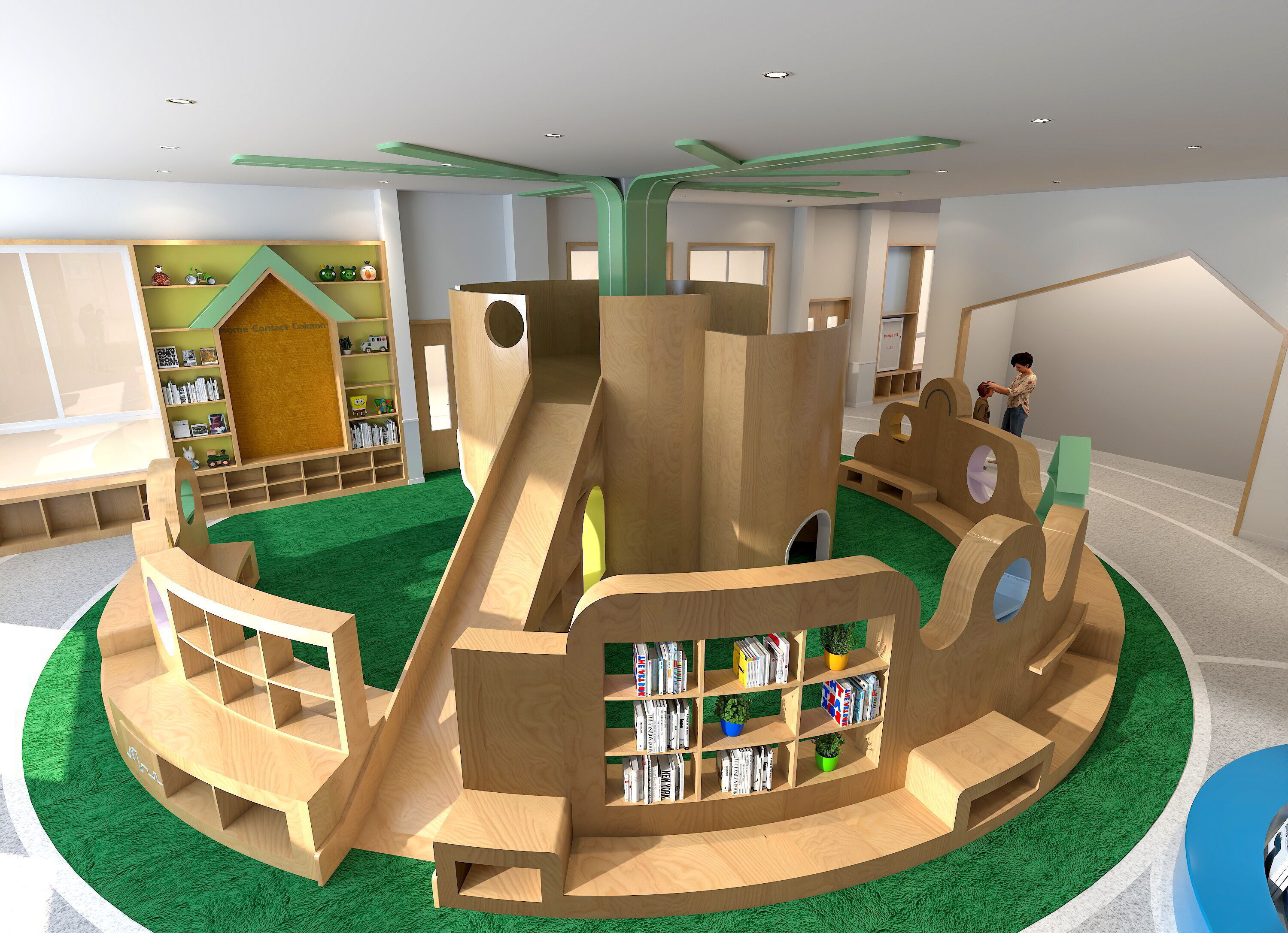Children s Playground Slide - nursery - kindergarten interior Low-poly 3D model_3