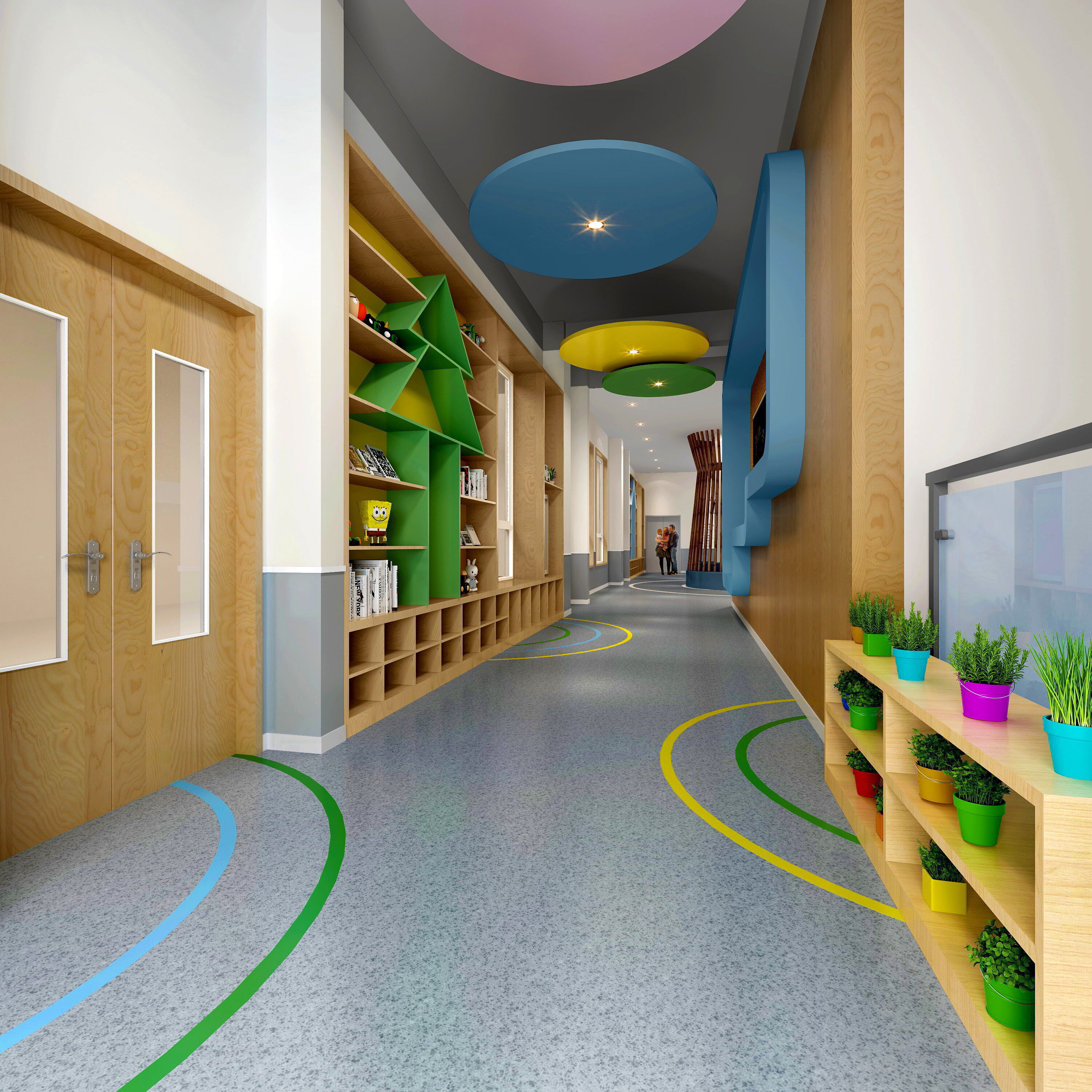 Children s Playground Slide - nursery - kindergarten interior Low-poly 3D model_2