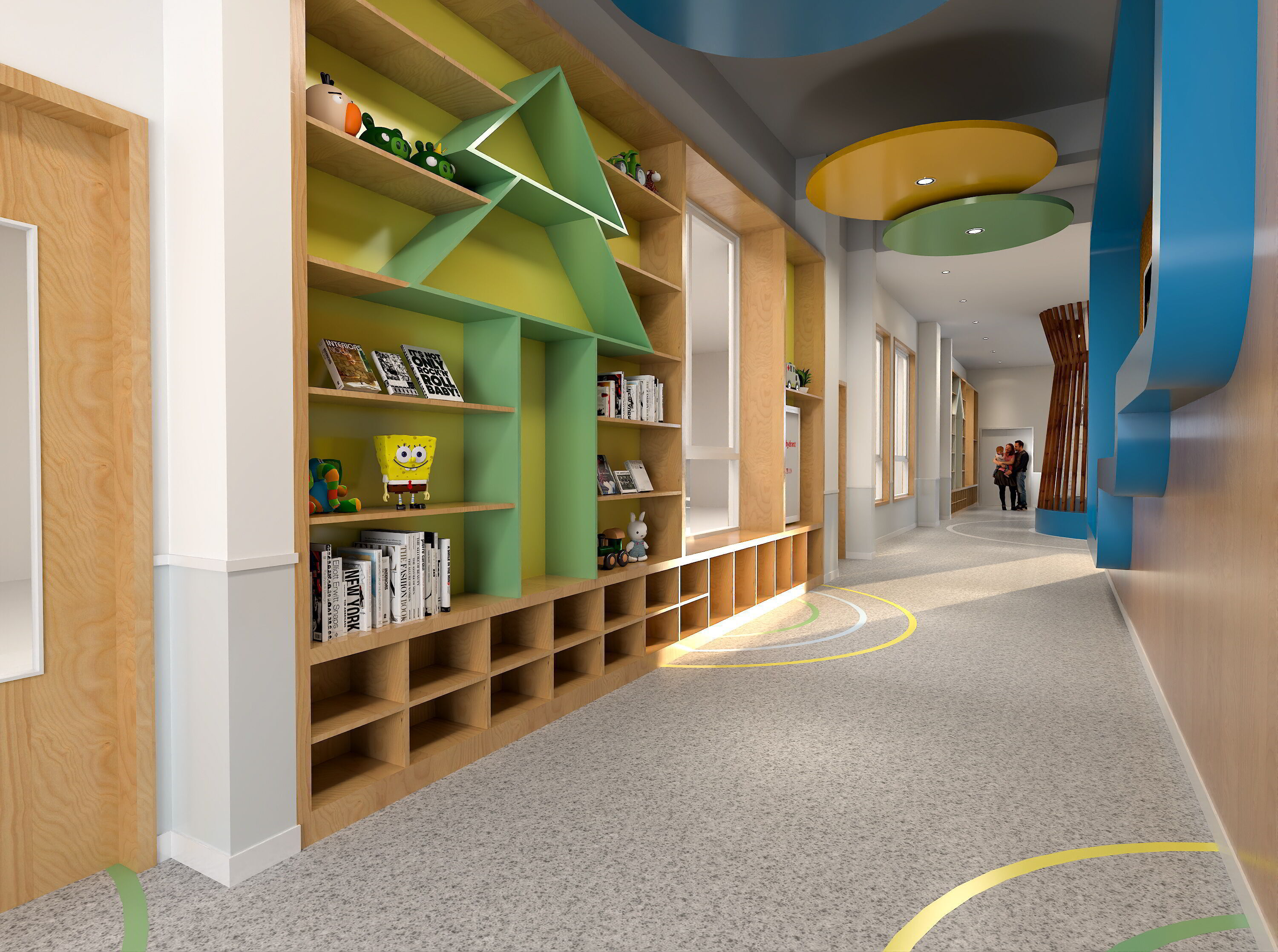 Children s Playground Slide - nursery - kindergarten interior Low-poly 3D model_1