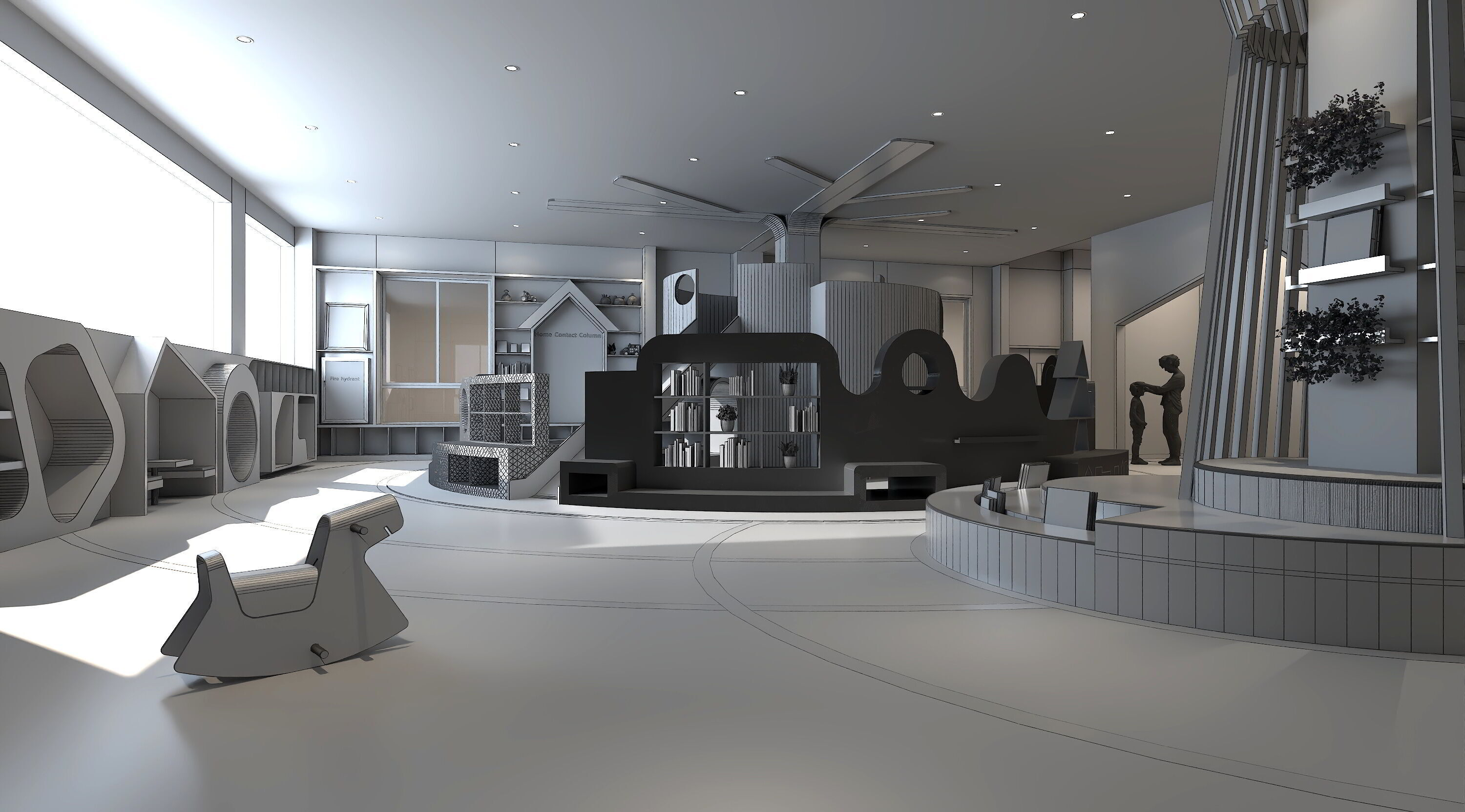 Children s Playground Slide - nursery - kindergarten interior Low-poly 3D model_5