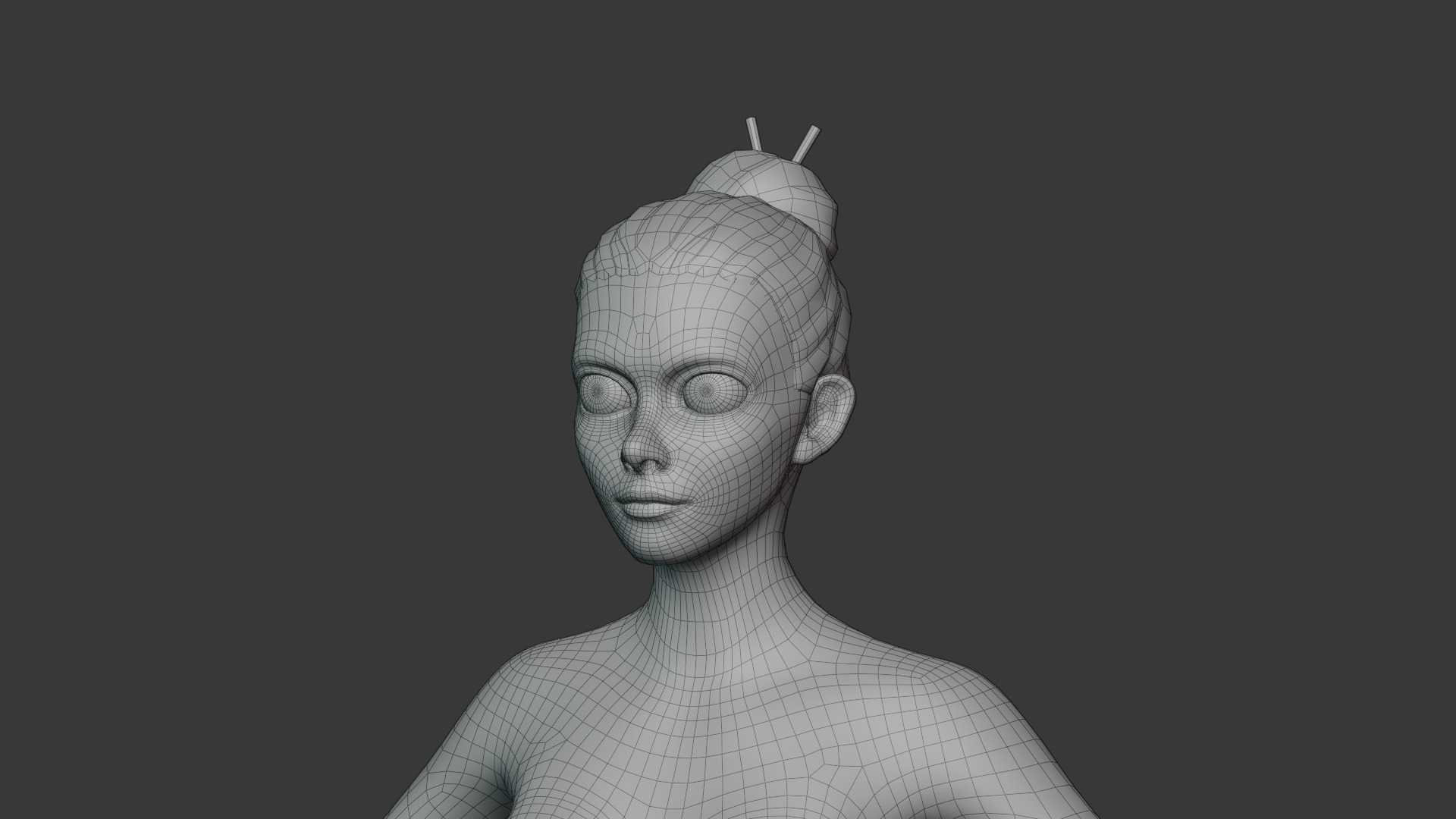 Stylized Female Body Base Mesh Rigged with IK FK Switch Low-poly 3D model_20