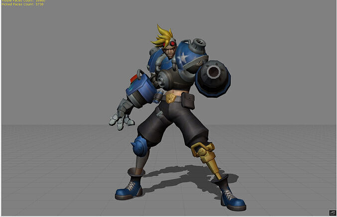 Xborg Blue Storm Low-poly 3D model