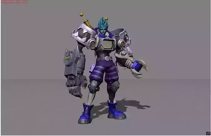 Xborg Tesla Maniac Low-poly 3D model