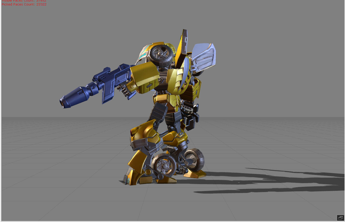 X borg Bumblebee Transformers Low-poly 3D model_2