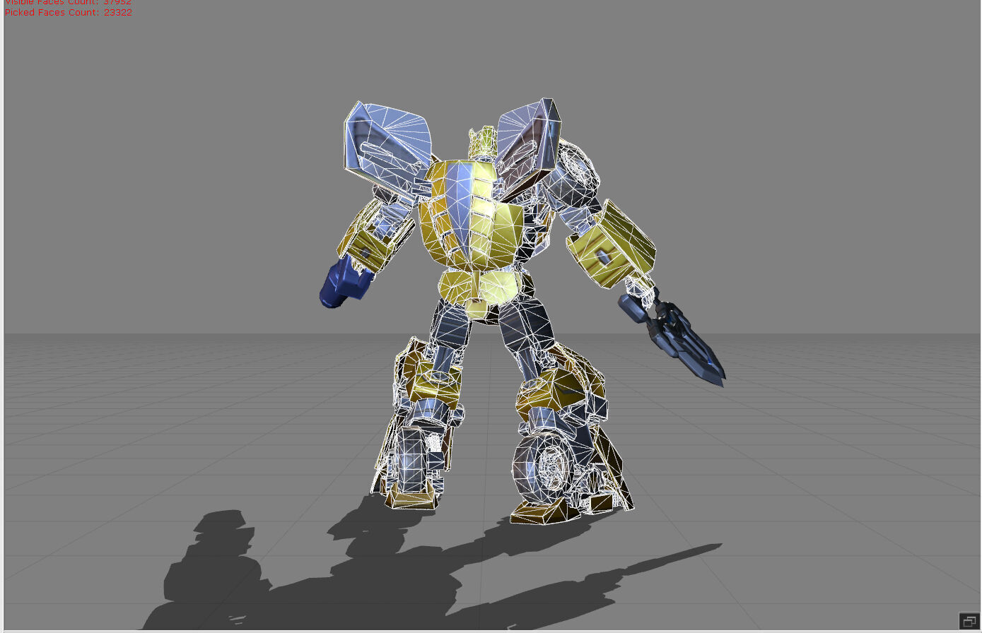 X borg Bumblebee Transformers Low-poly 3D model_7