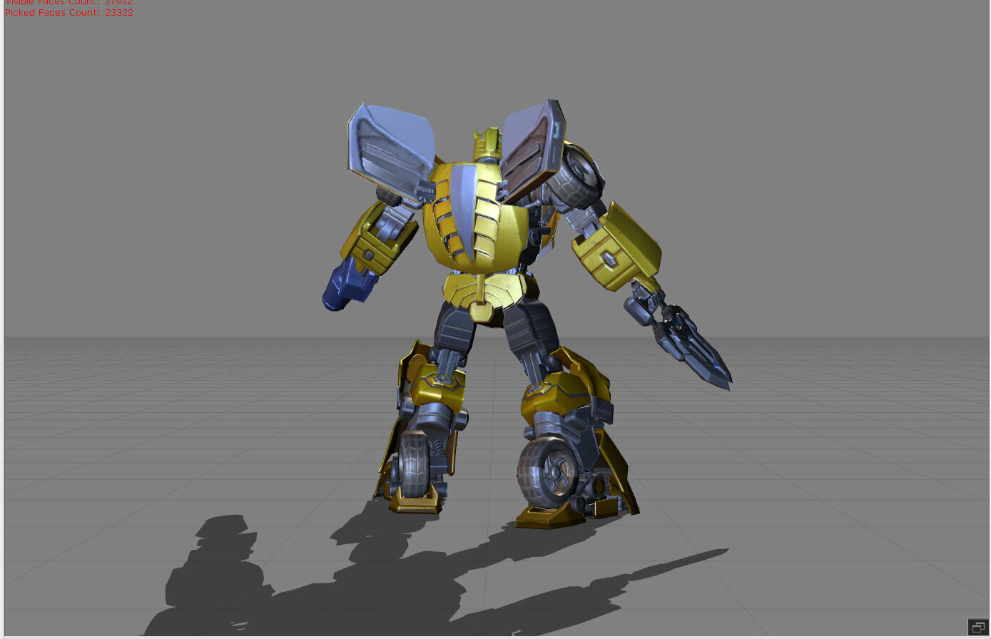 X borg Bumblebee Transformers Low-poly 3D model_3