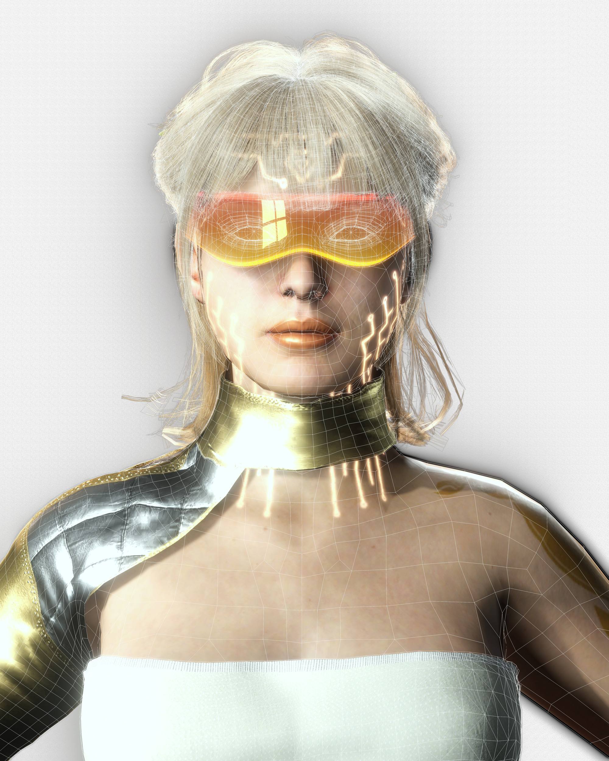 Sci-Fi Girl Character Lyra Solaris Futuristic Female Low-poly 3D model_15