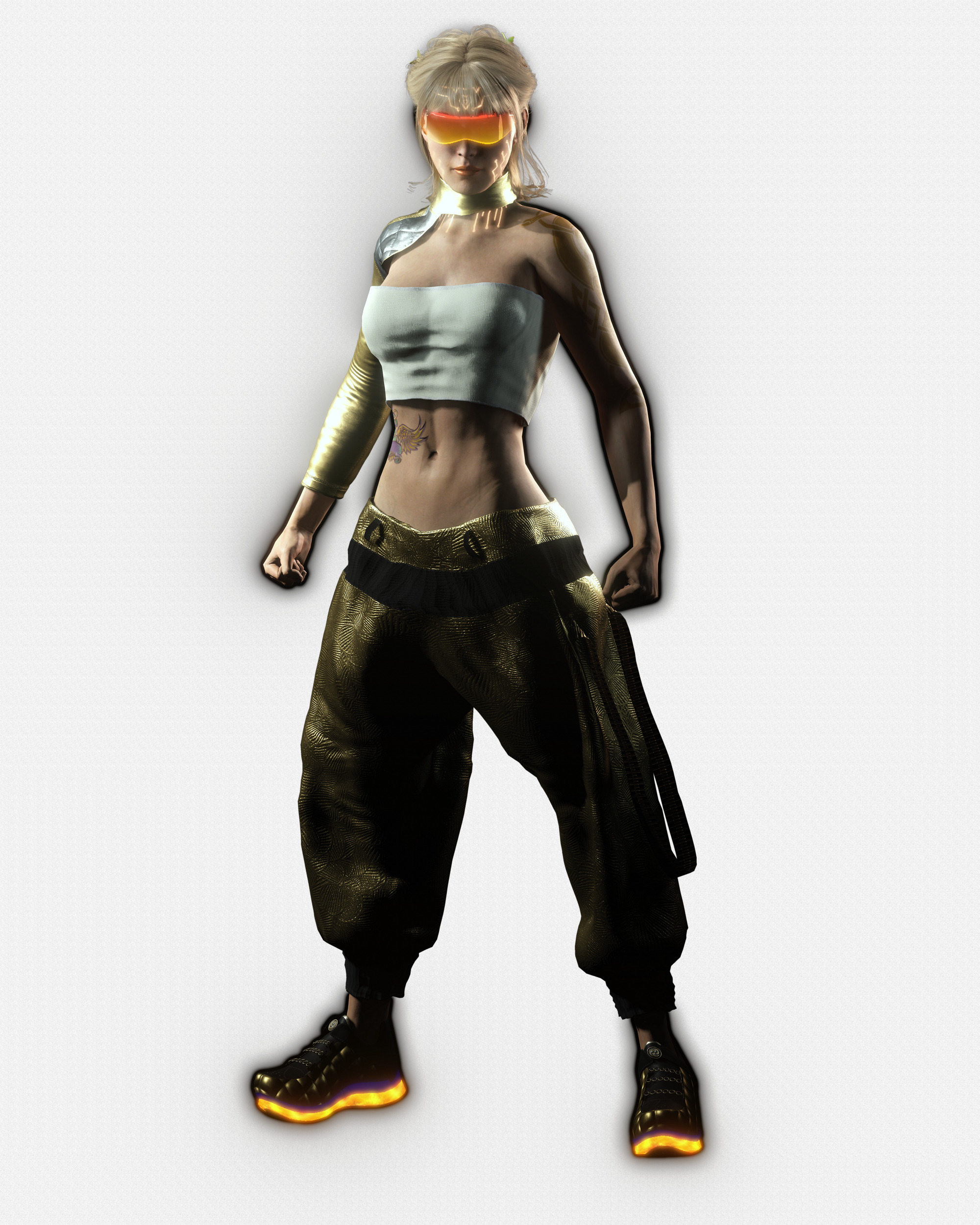 Sci-Fi Girl Character Lyra Solaris Futuristic Female Low-poly 3D model_18