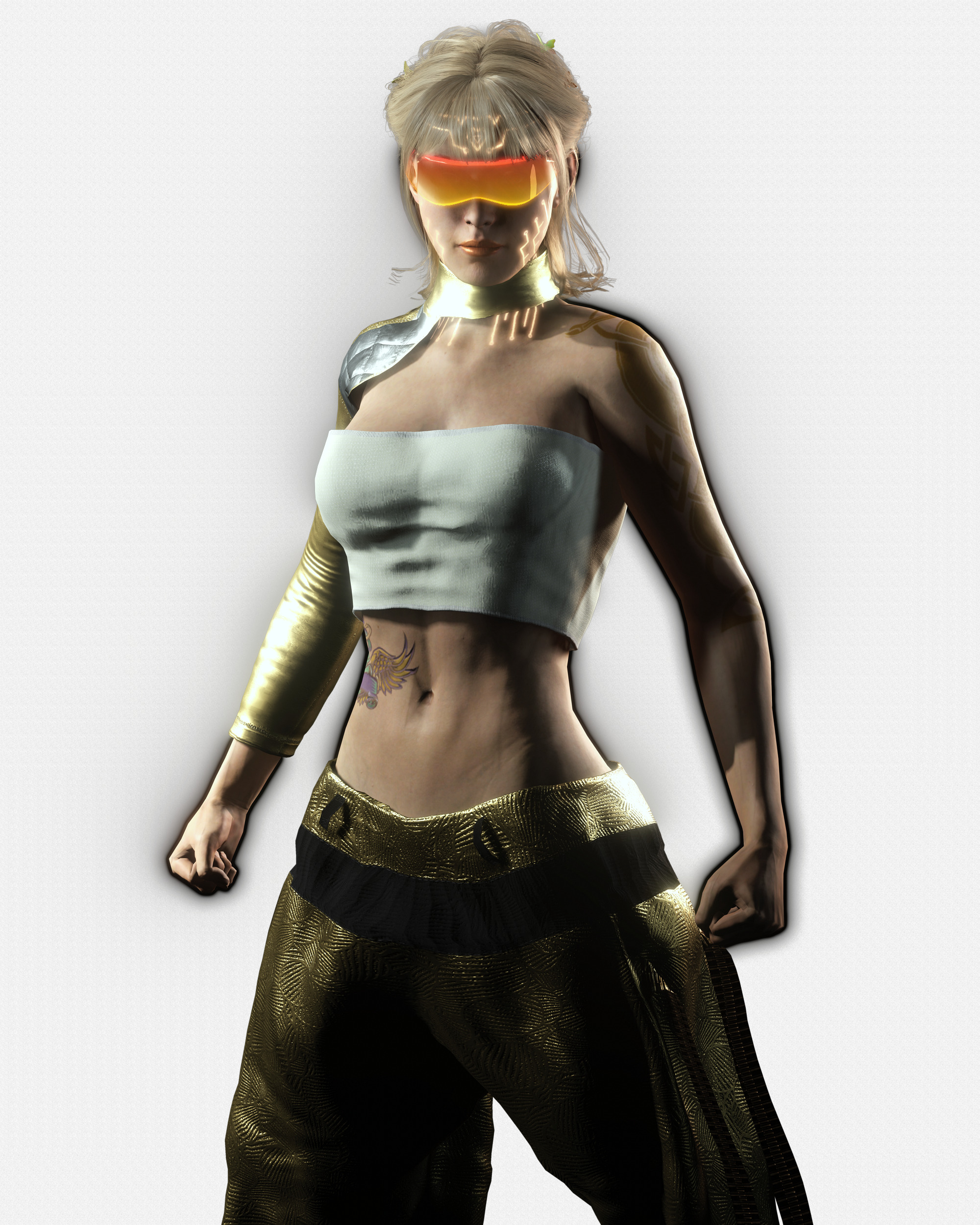 Sci-Fi Girl Character Lyra Solaris Futuristic Female Low-poly 3D model_9