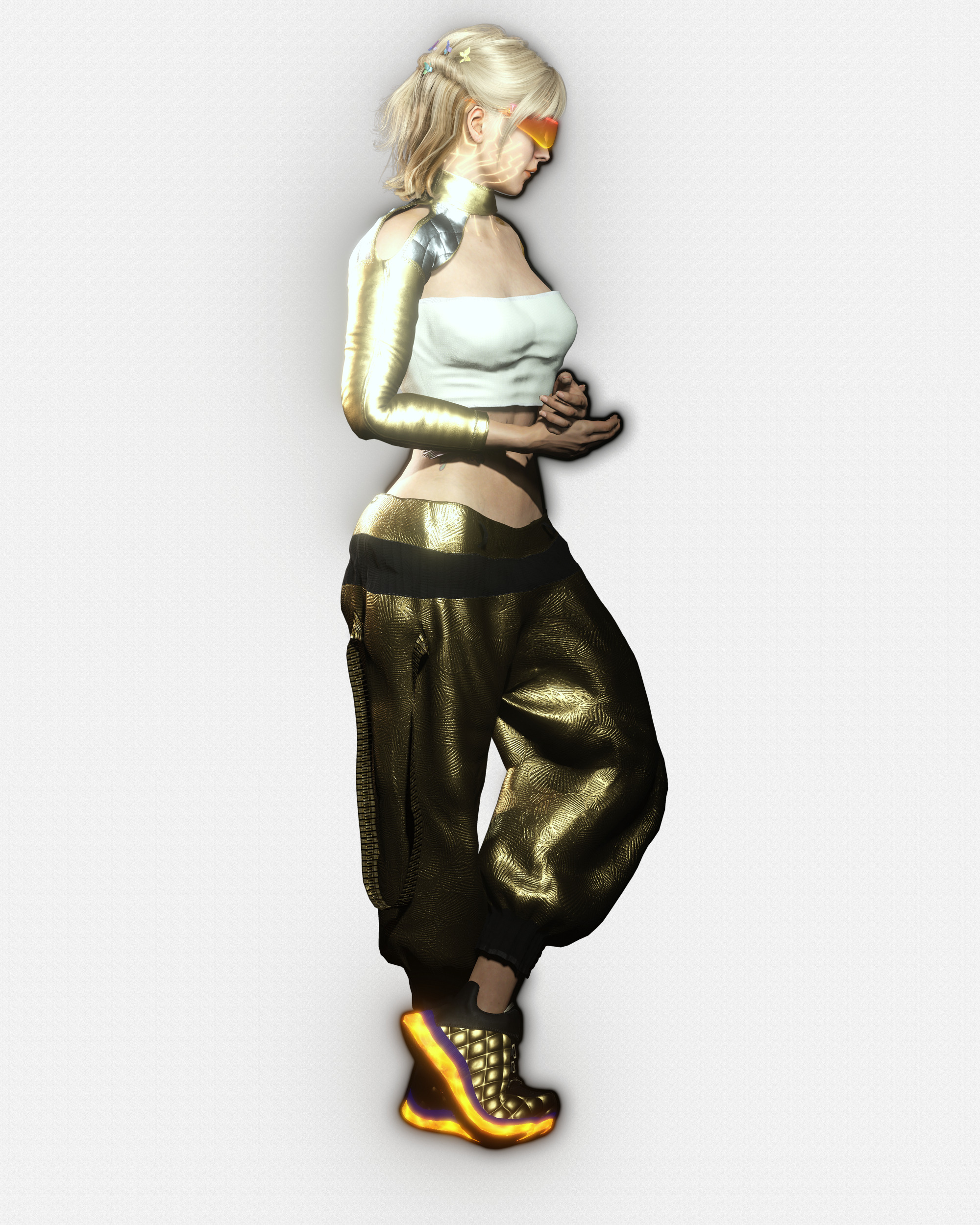 Sci-Fi Girl Character Lyra Solaris Futuristic Female Low-poly 3D model_13