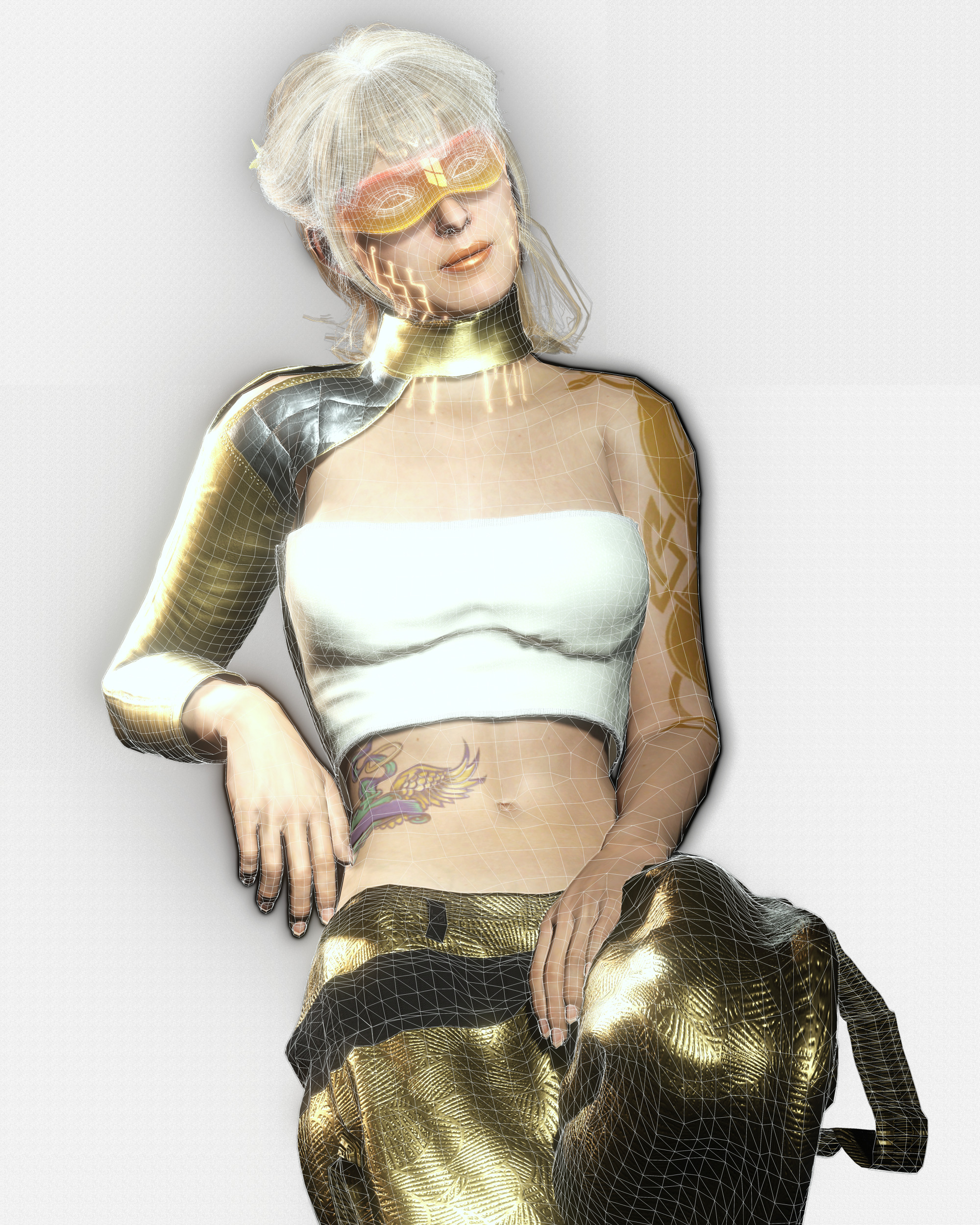 Sci-Fi Girl Character Lyra Solaris Futuristic Female Low-poly 3D model_17