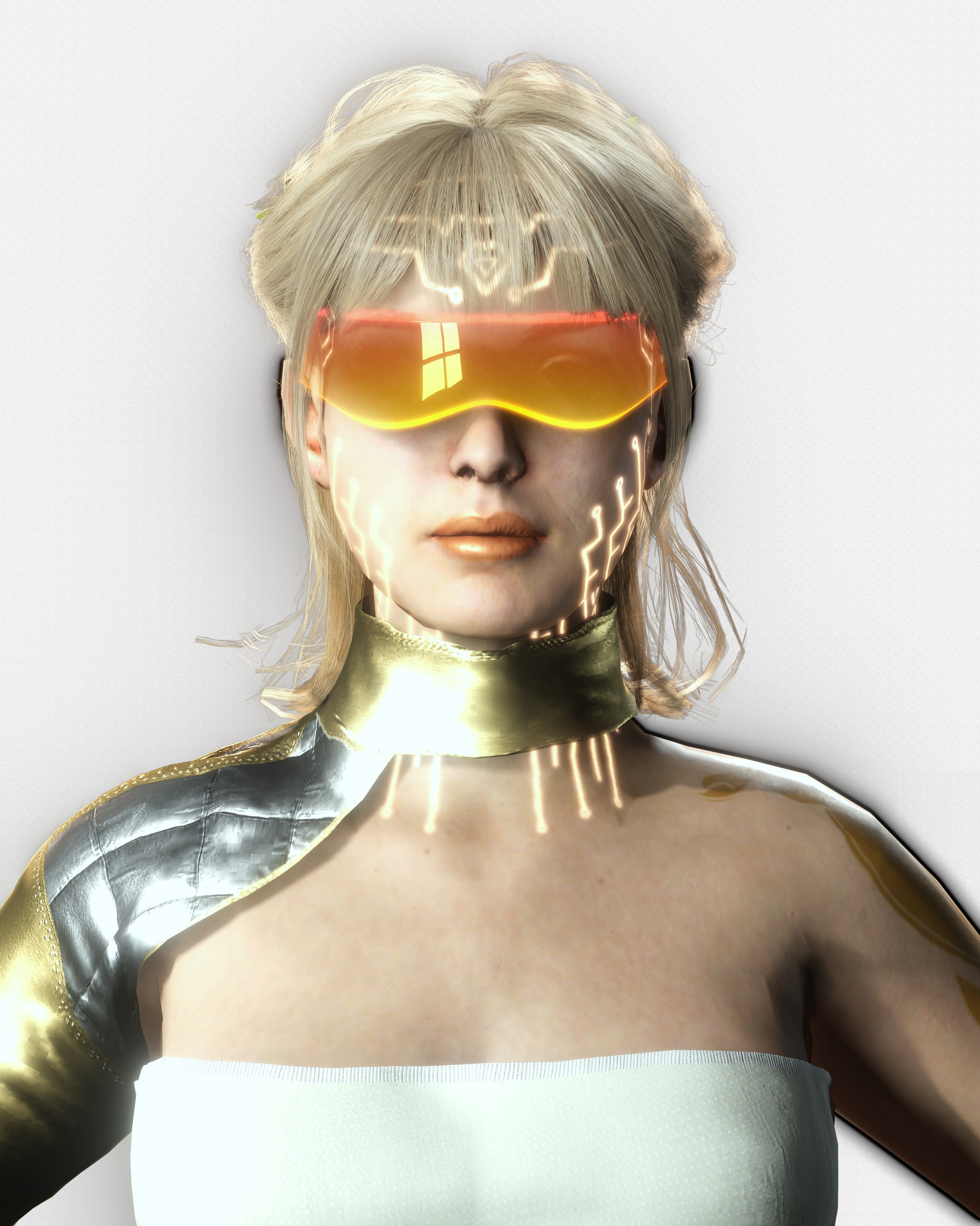 Sci-Fi Girl Character Lyra Solaris Futuristic Female Low-poly 3D model_14