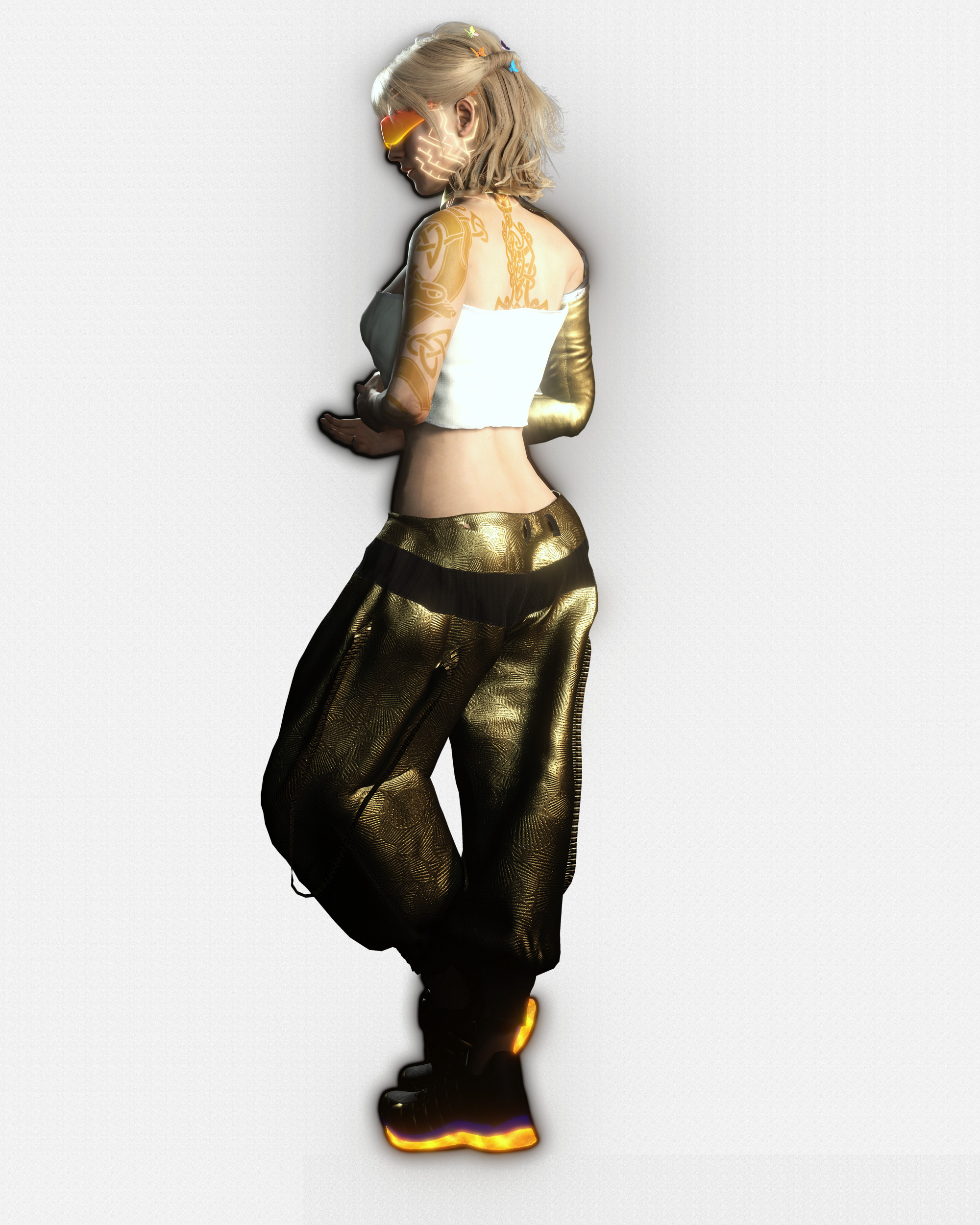 Sci-Fi Girl Character Lyra Solaris Futuristic Female Low-poly 3D model_11