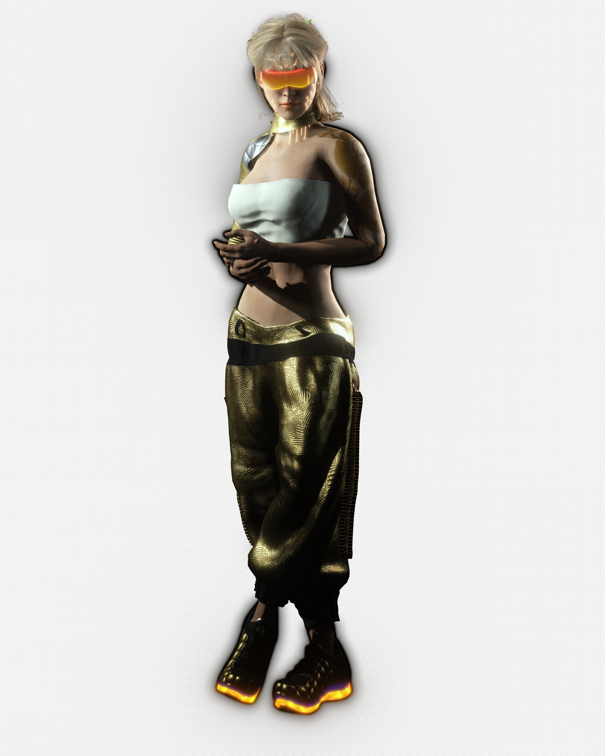 Sci-Fi Girl Character Lyra Solaris Futuristic Female Low-poly 3D model_10