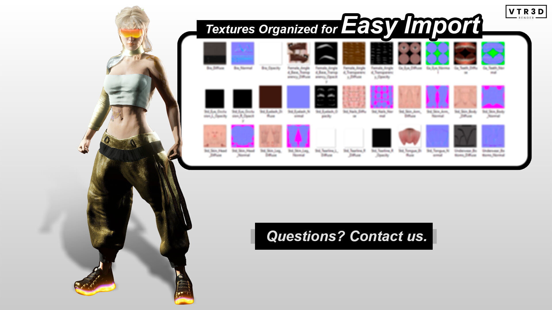 Sci-Fi Girl Character Lyra Solaris Futuristic Female Low-poly 3D model_8