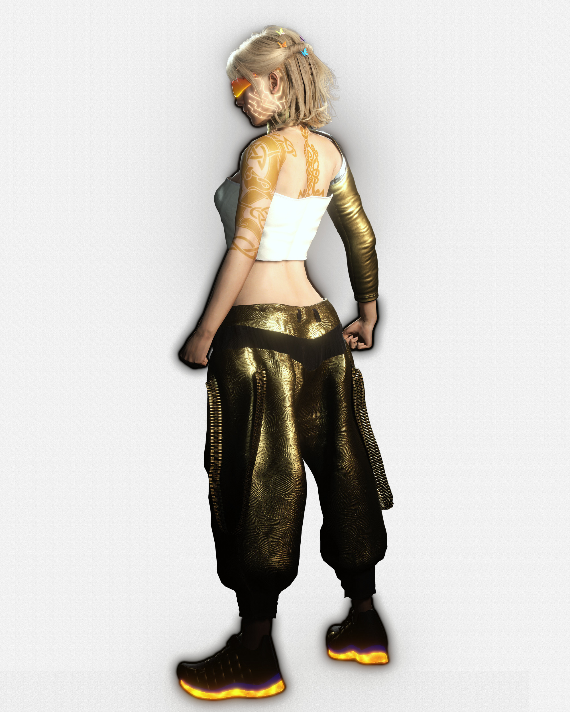 Sci-Fi Girl Character Lyra Solaris Futuristic Female Low-poly 3D model_19