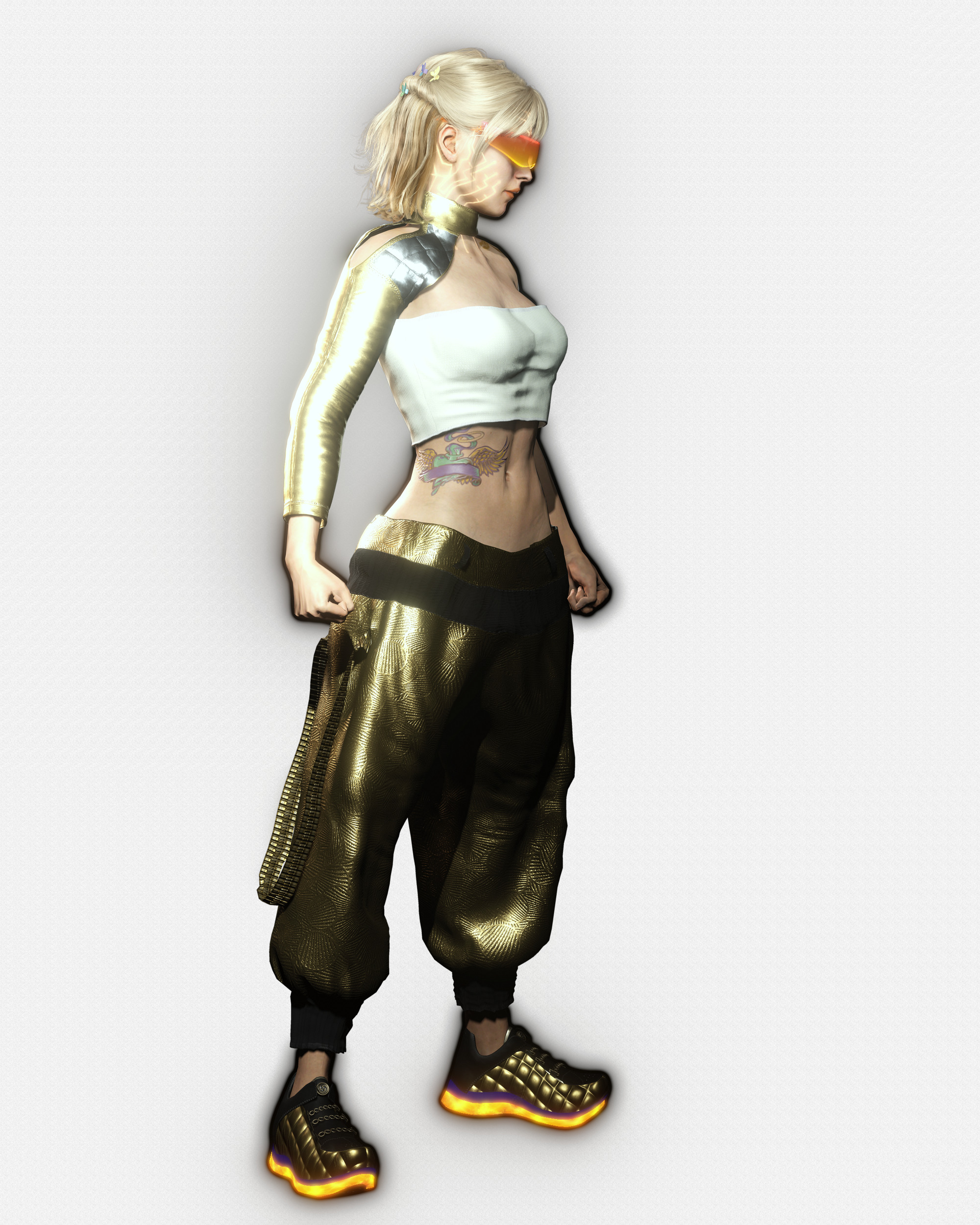 Sci-Fi Girl Character Lyra Solaris Futuristic Female Low-poly 3D model_21