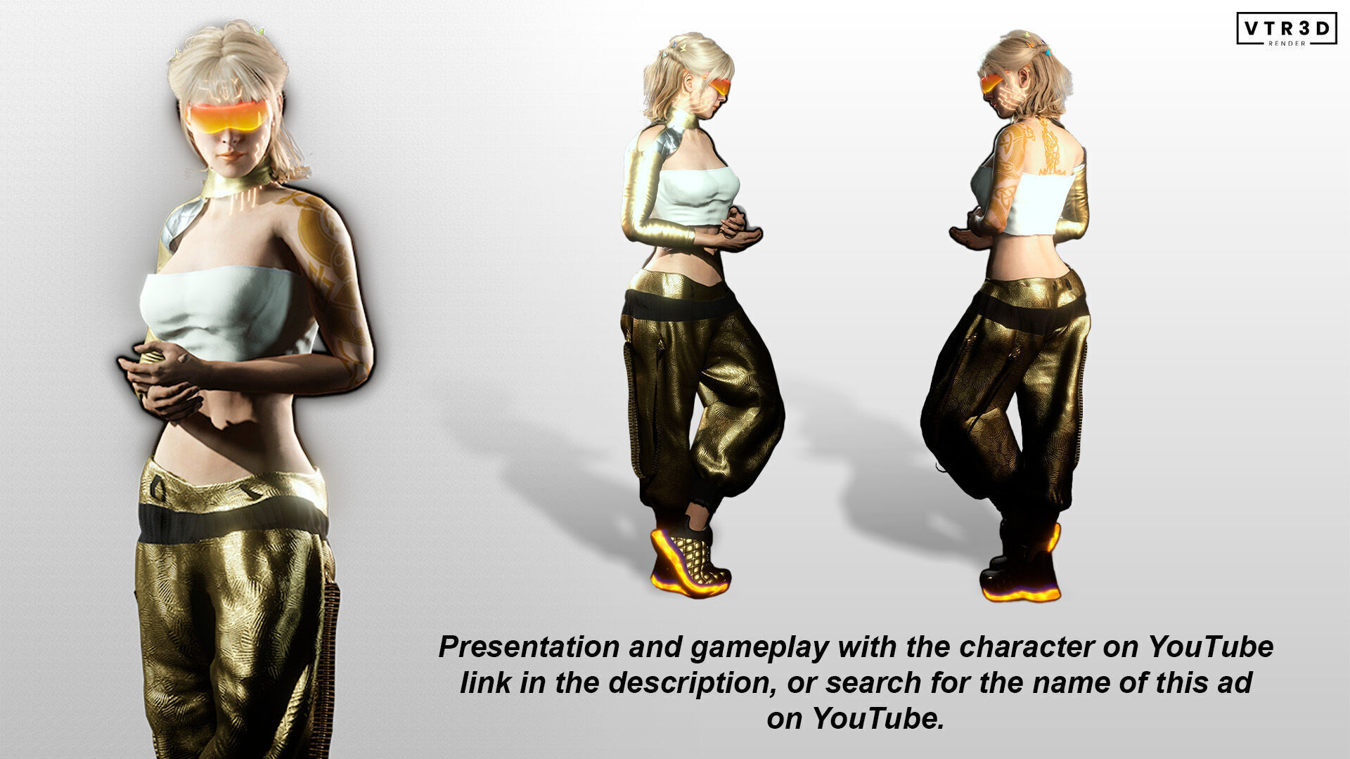 Sci-Fi Girl Character Lyra Solaris Futuristic Female Low-poly 3D model_6
