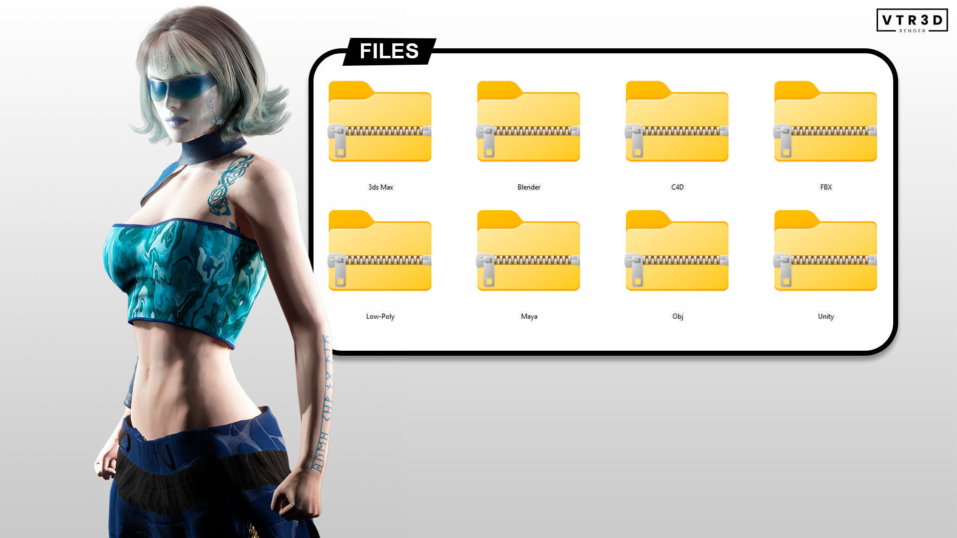 Vera Aether Sci Fi Female Character Stylized Low-poly 3D model_7
