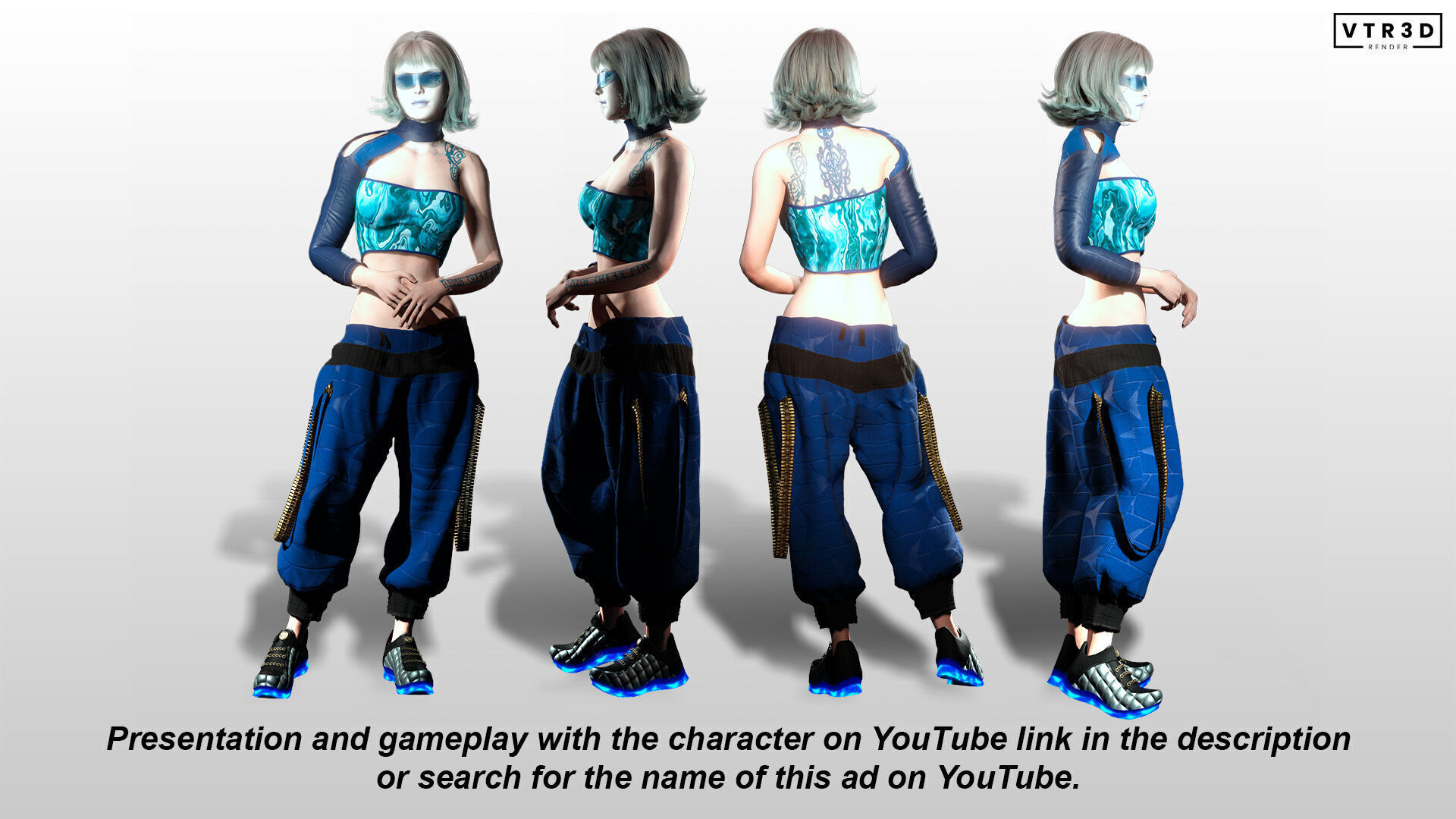 Vera Aether Sci Fi Female Character Stylized Low-poly 3D model_6