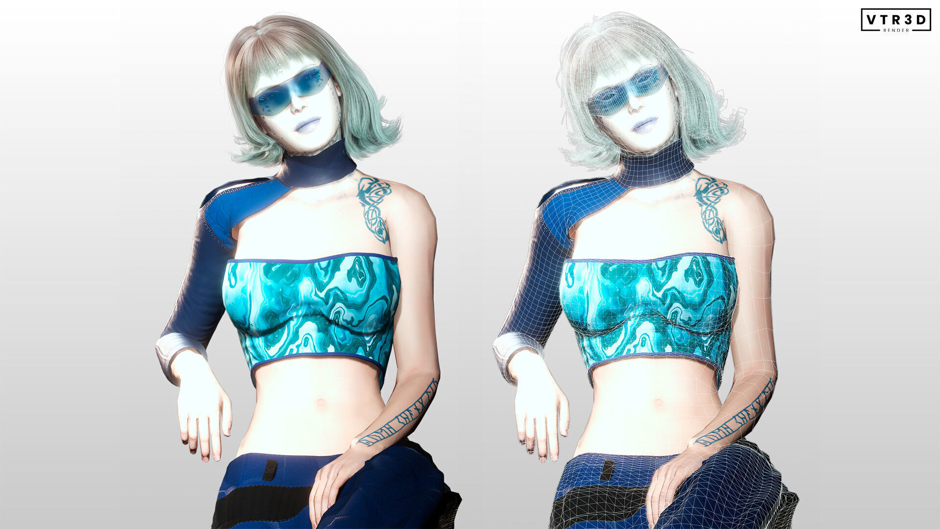 Vera Aether Sci Fi Female Character Stylized Low-poly 3D model_4