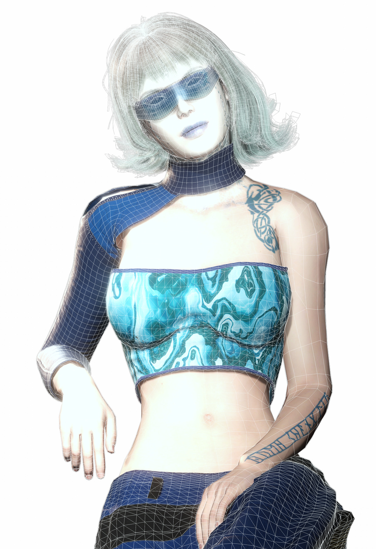 Vera Aether Sci Fi Female Character Stylized Low-poly 3D model_13