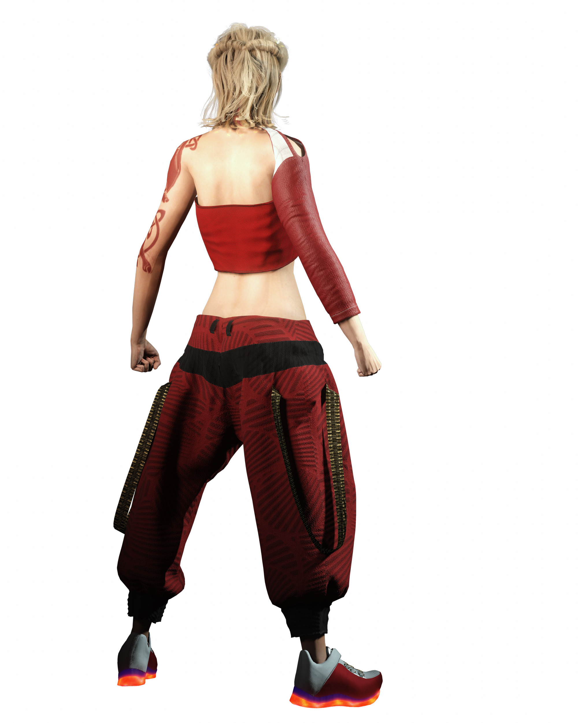 Ayla Crimson Stylized Sci Fi Female Character Low-poly 3D model_15