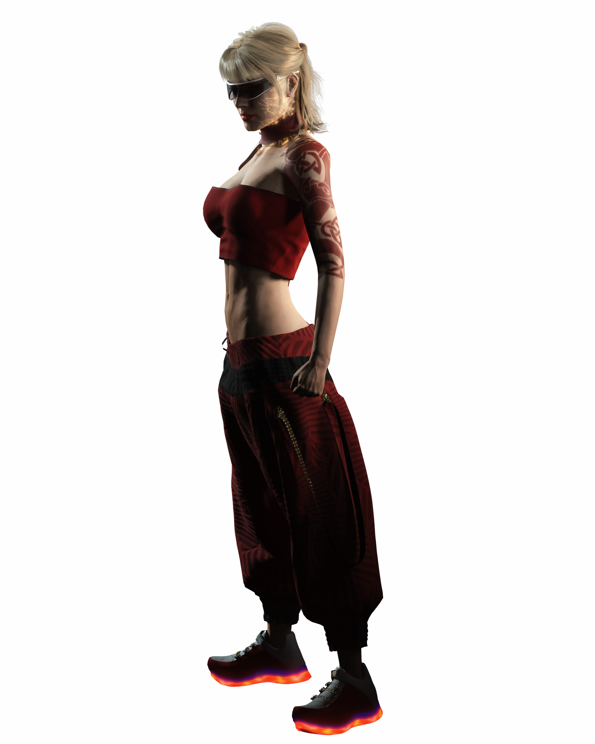 Ayla Crimson Stylized Sci Fi Female Character Low-poly 3D model_14