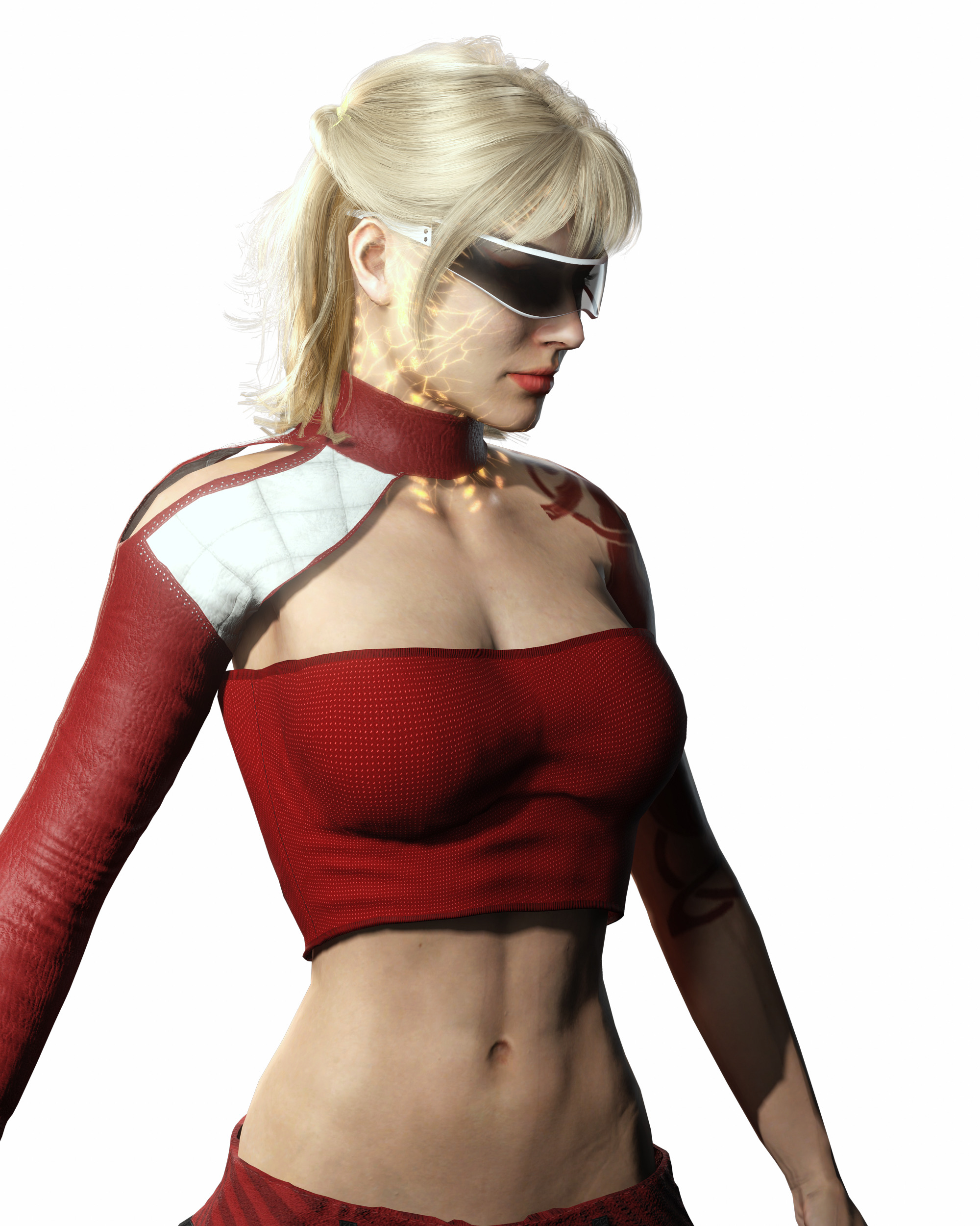 Ayla Crimson Stylized Sci Fi Female Character Low-poly 3D model_10